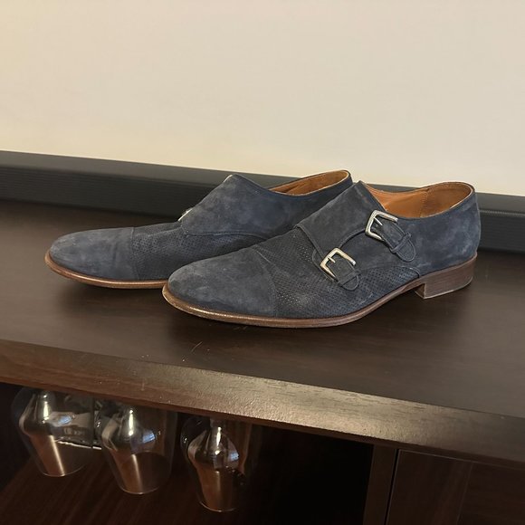 Bruno Magli Men\'s Wesley 100% Suede Leather Oxford, Navy, 10.5 M US